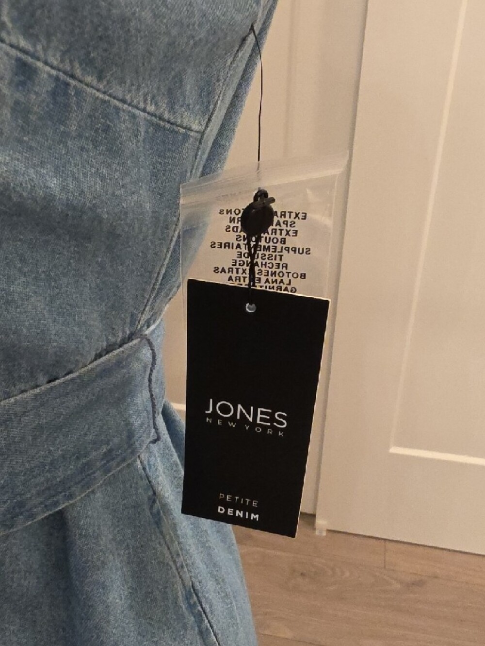 Jones NY lightweight Blue Denim Sleeveless Button closure Dress PXS NWTS - Picture 4 of 8